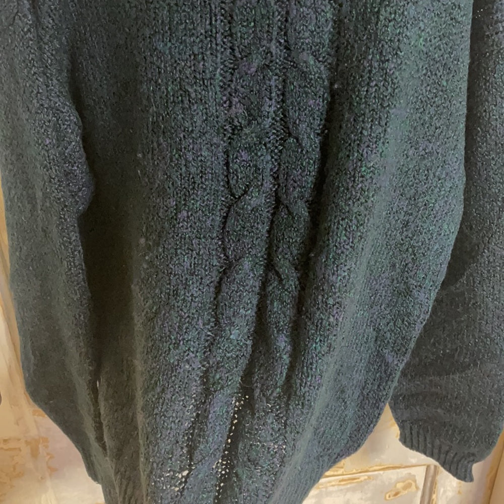 Bay waters vintage green purple sweater sz m