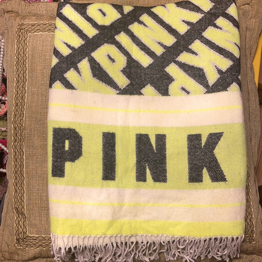 Pink Scarf neon yellow 27x88in