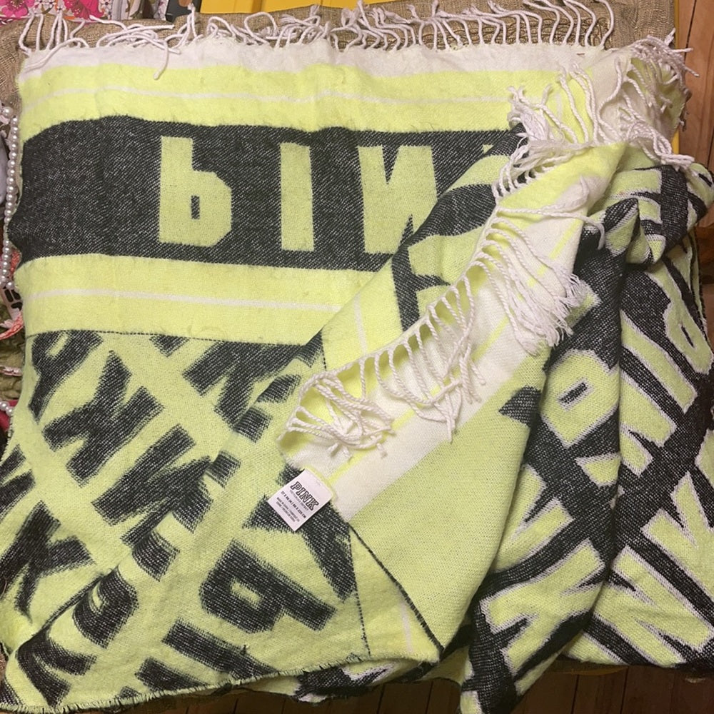 Pink Scarf neon yellow 27x88in