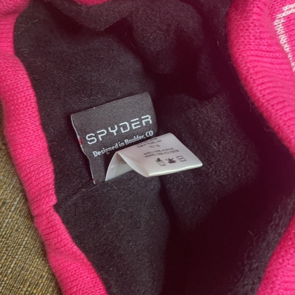 Spyder Hat pink with Pom Pom