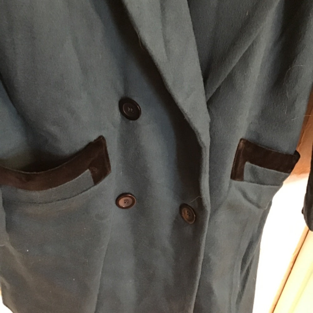 Cathy Joe vintage green trench coat Sz L