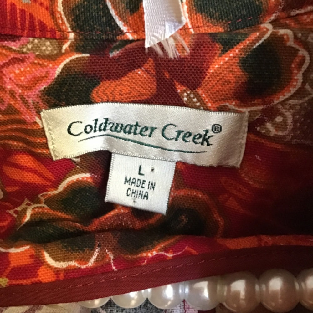 Cold water creek zip up floral jacket Sz L