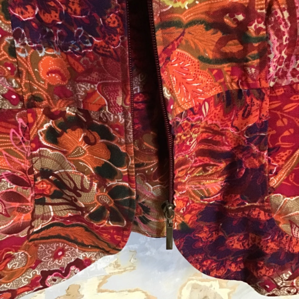 Cold water creek zip up floral jacket Sz L