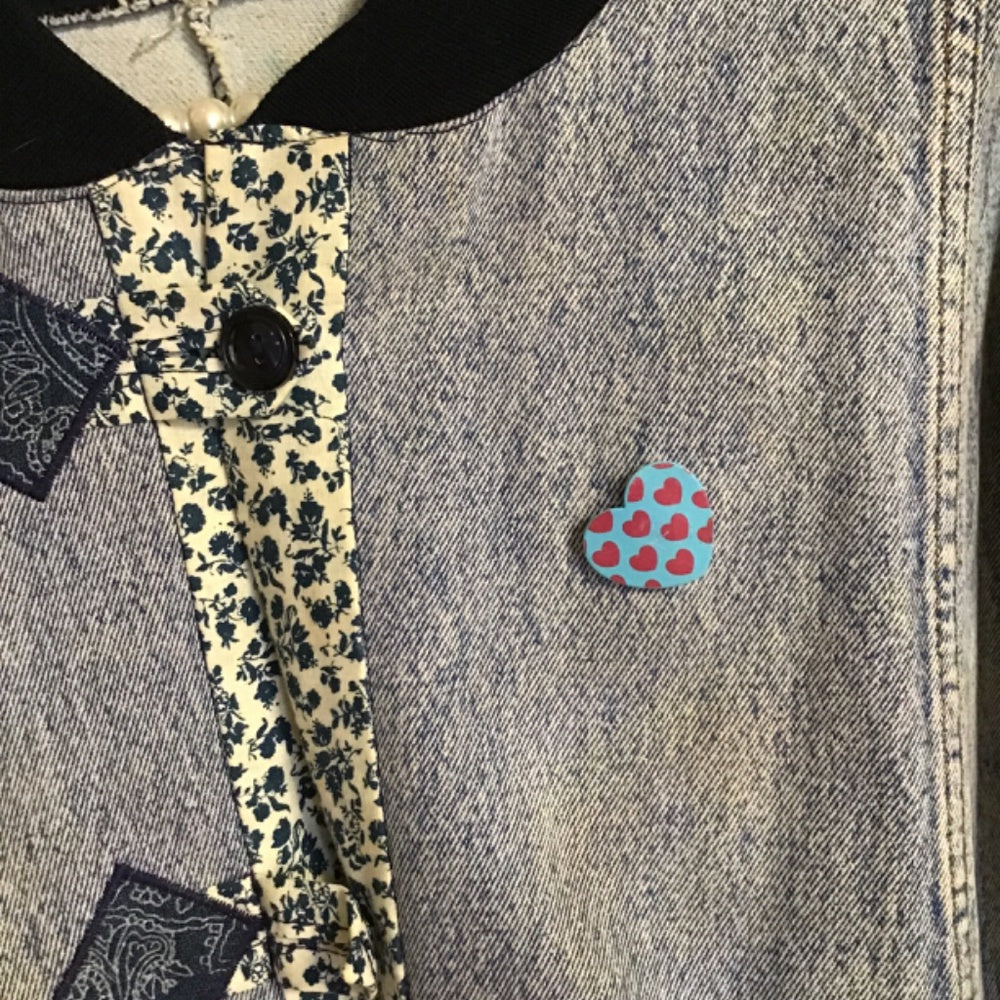 Handmade vintage denim jacket Sz L