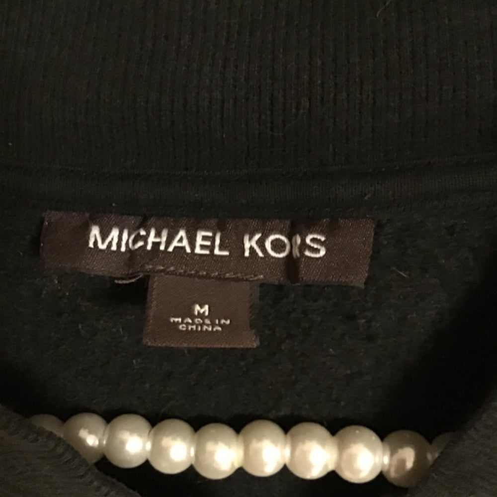 Micheal Kors black zip up crew neck Sz M