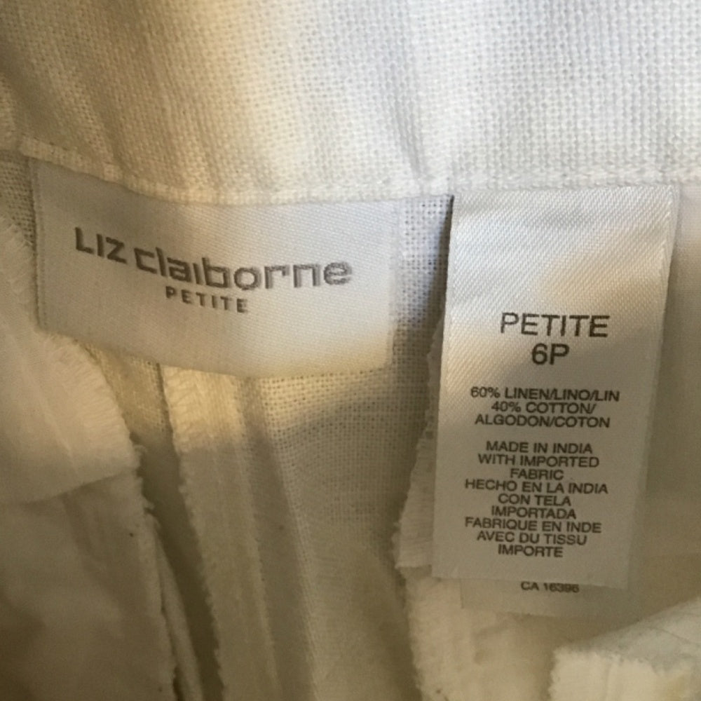 Liz Claiborne Kylie white pants Sz 6P
