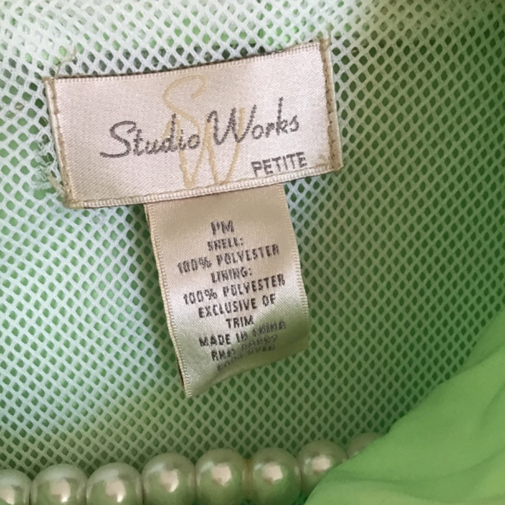Vintage 80s Studio Works green jumpsuit Sz MP