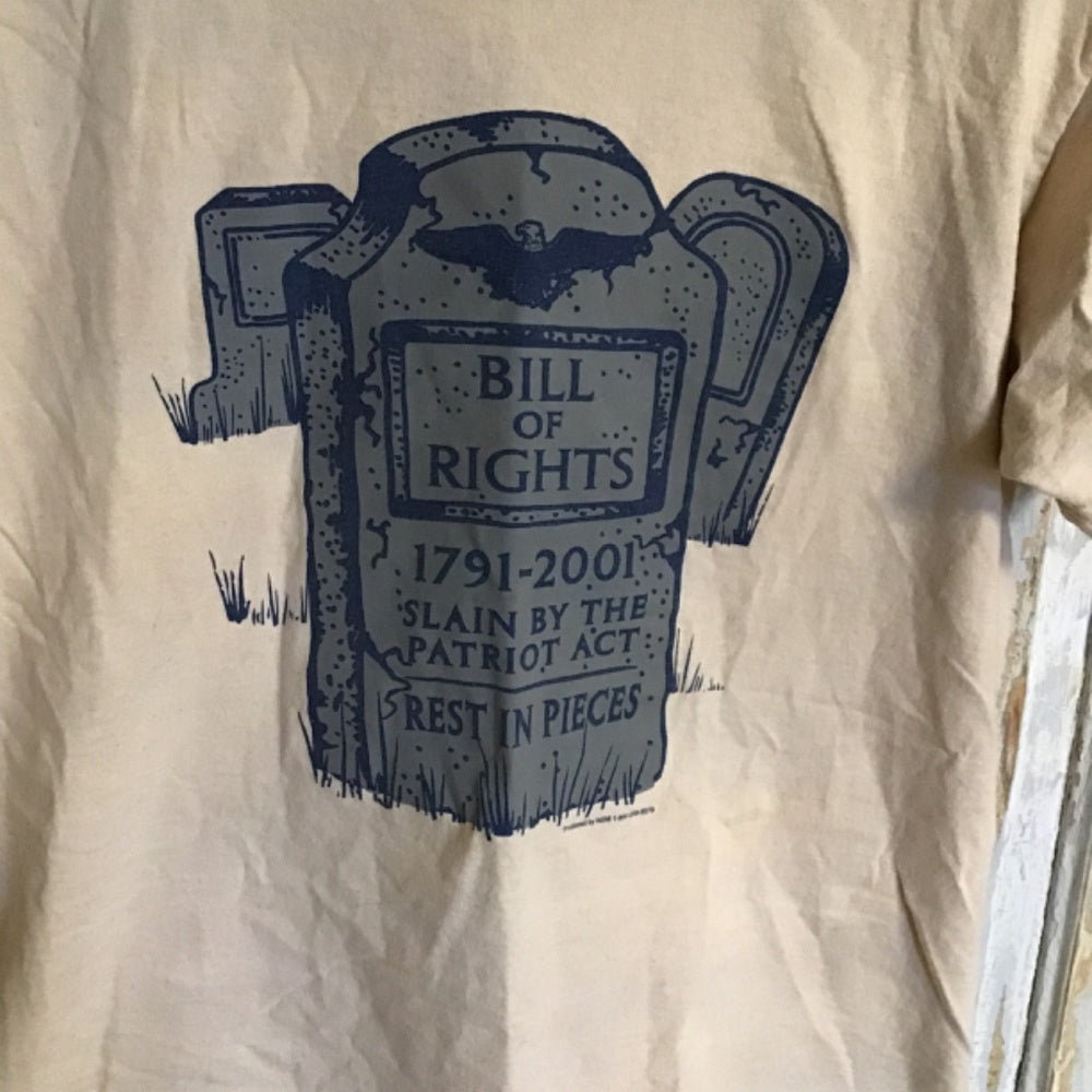 SOS Bill of Rights tan tee Sz M