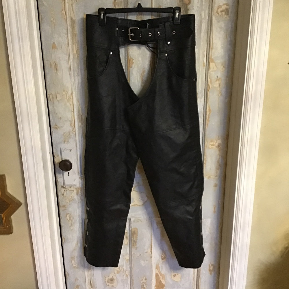 Genuine Leather Alpha assless chaps Sz 30