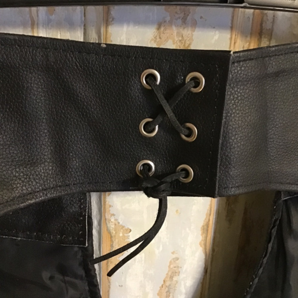 Genuine Leather Alpha assless chaps Sz 30