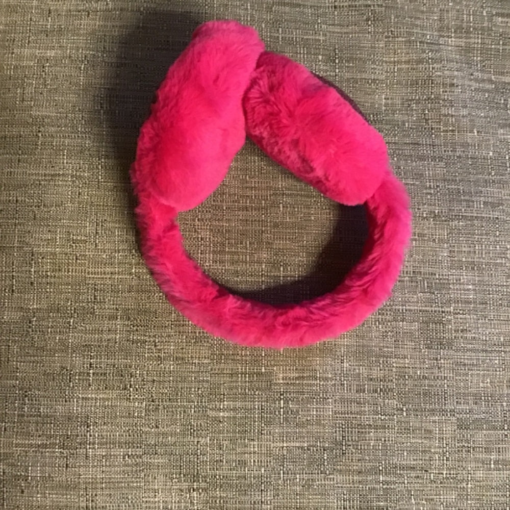 Pink Earmuffs fuzzy with sequins one size