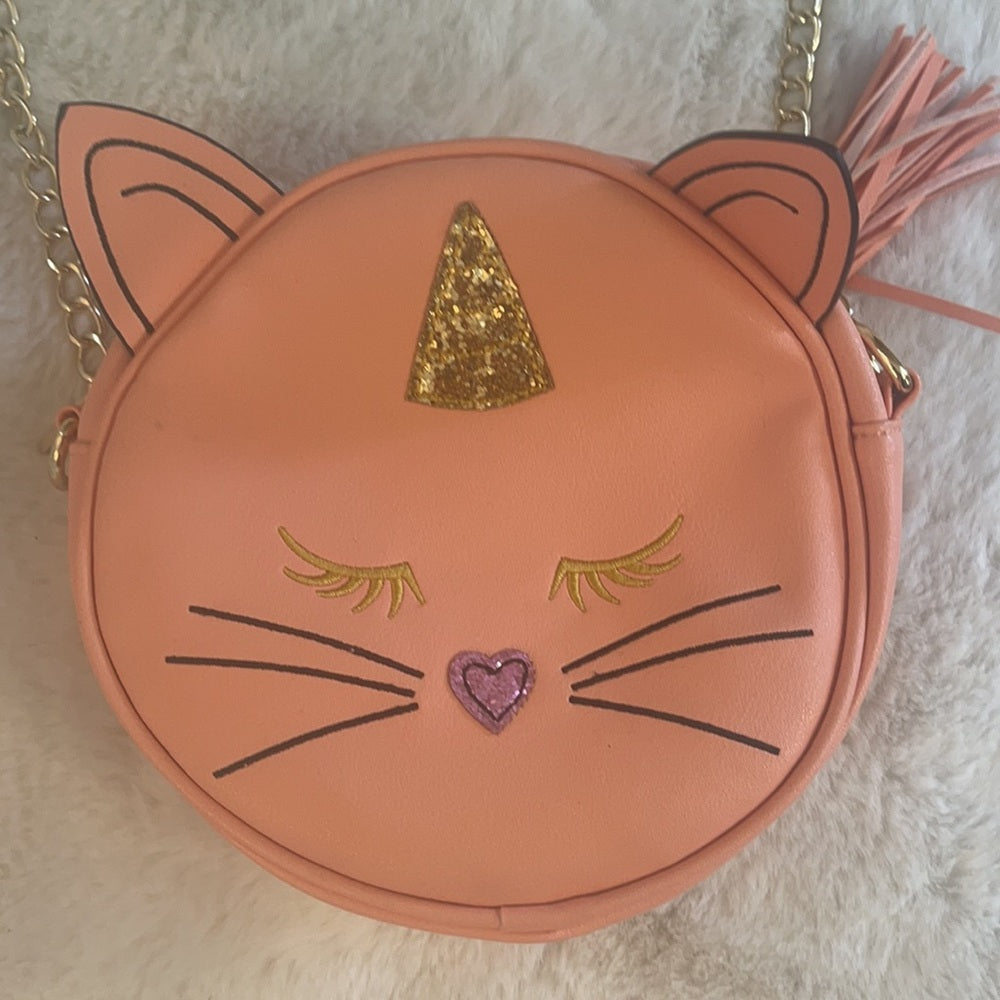 Olivia Miller handbag kitten unicorn with gold chain