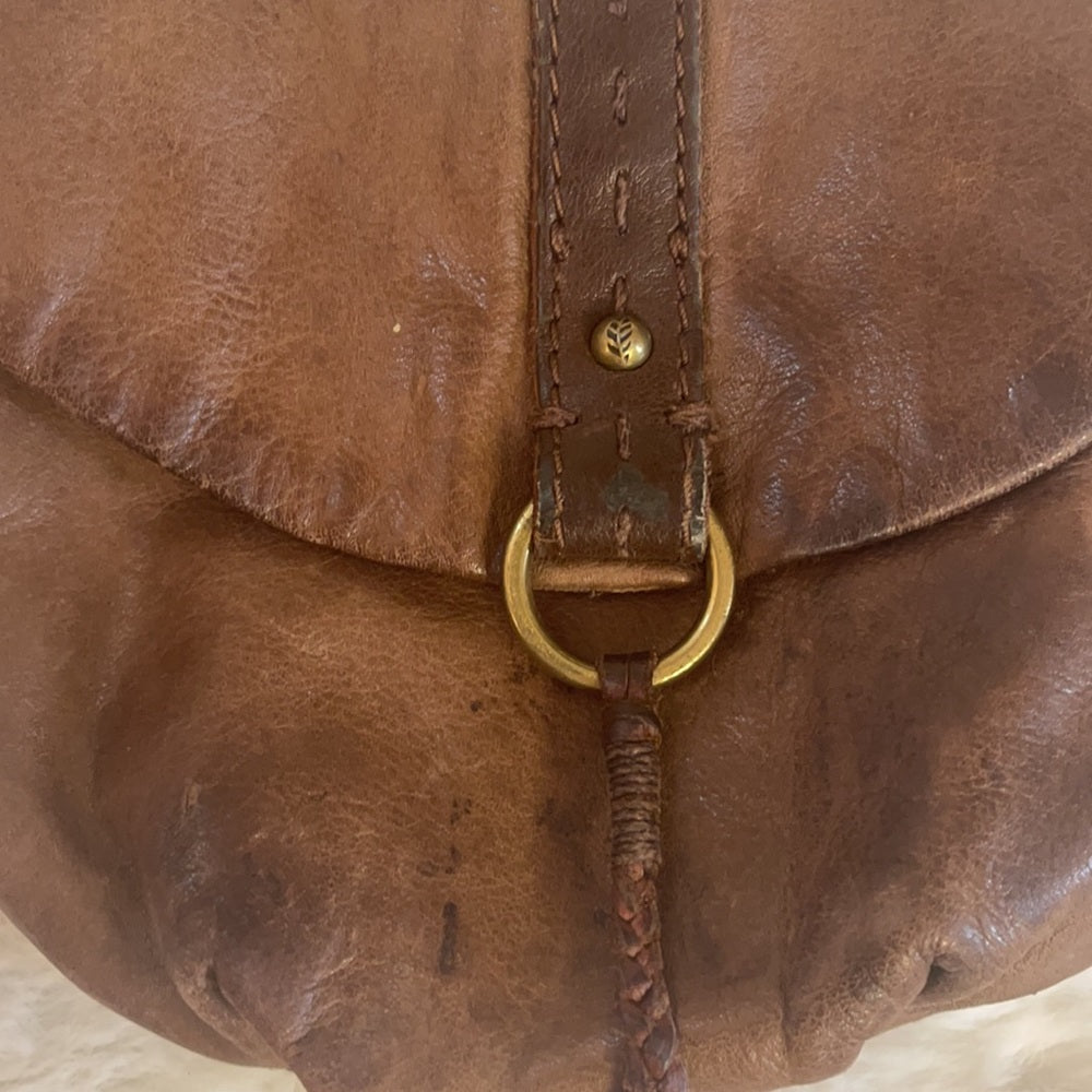Lucky Brand Rare shoulder cow hide bag w/ Gold feather