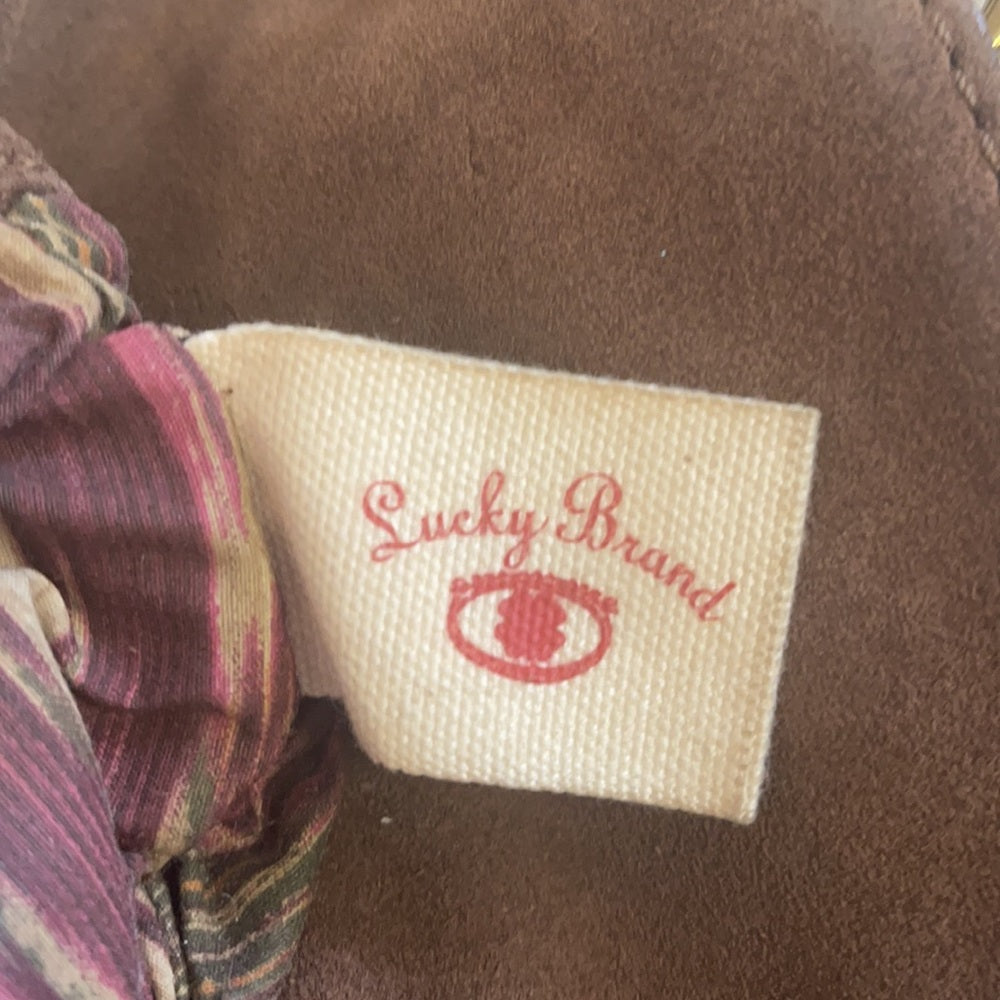 Lucky Brand Rare shoulder cow hide bag w/ Gold feather