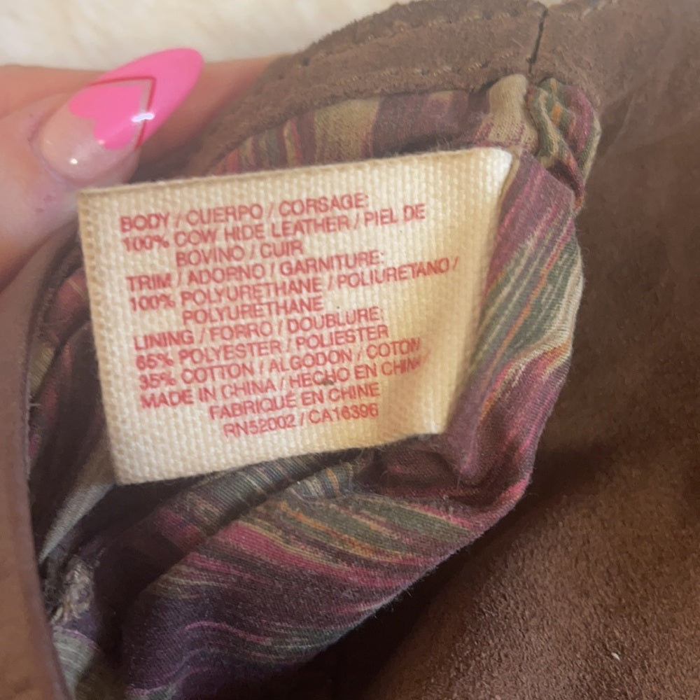 Lucky Brand Rare shoulder cow hide bag w/ Gold feather