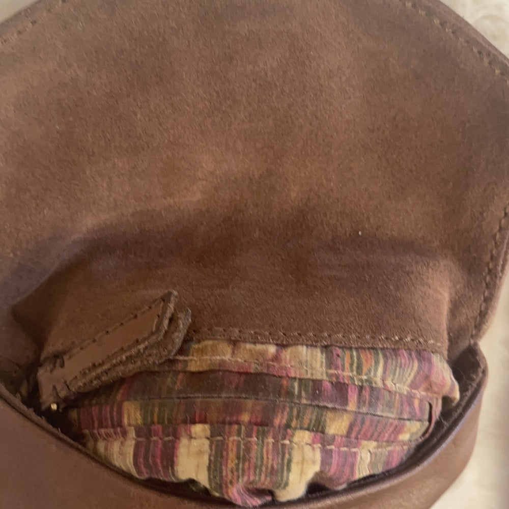 Lucky Brand Rare shoulder cow hide bag w/ Gold feather