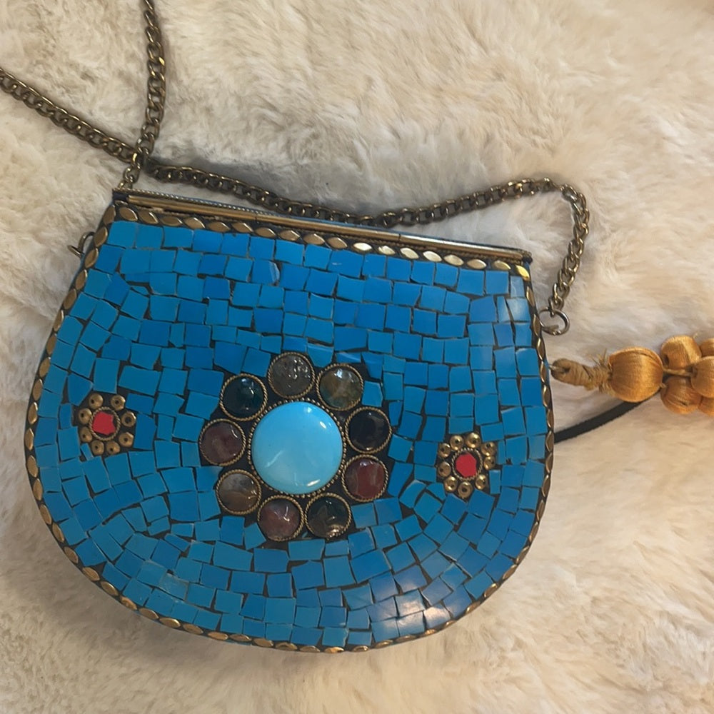 Sam Edelman RARE Metal Stone hard shell Purse