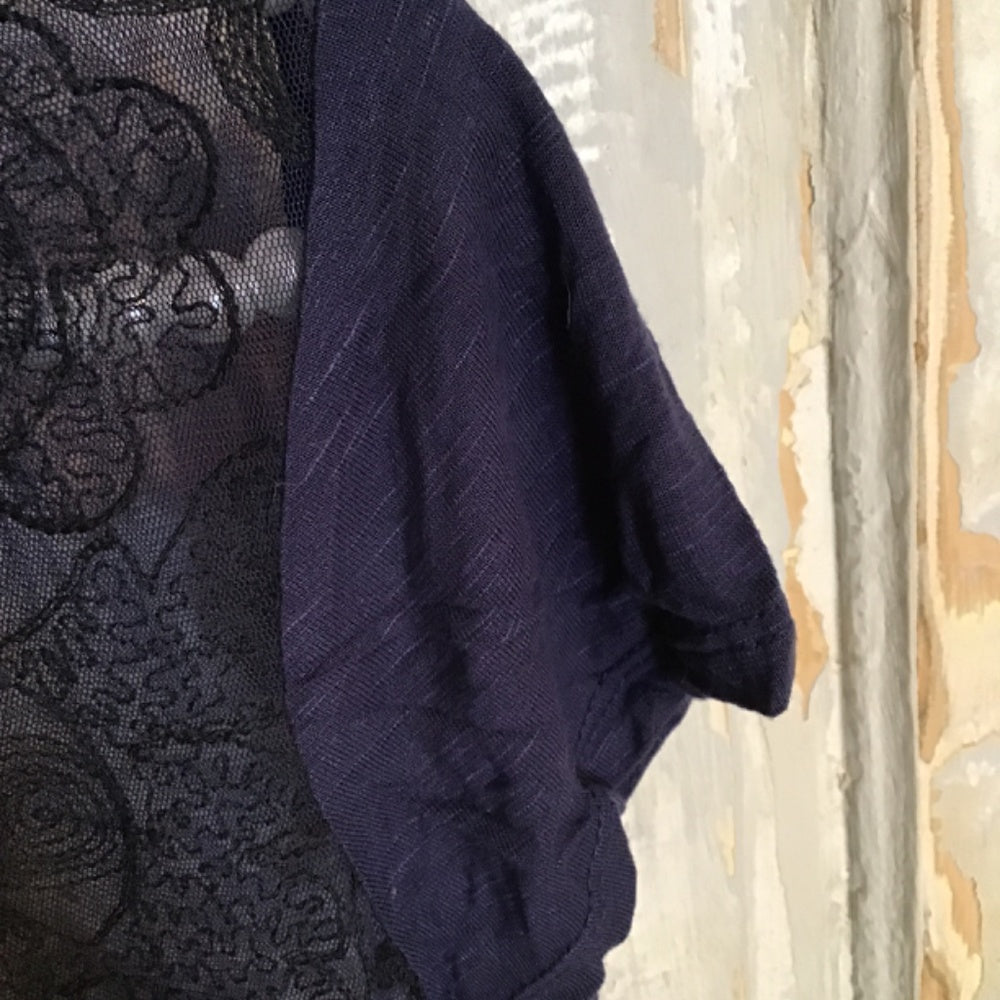 American Eagle dark blue embroidered glass beads dress Sz XS