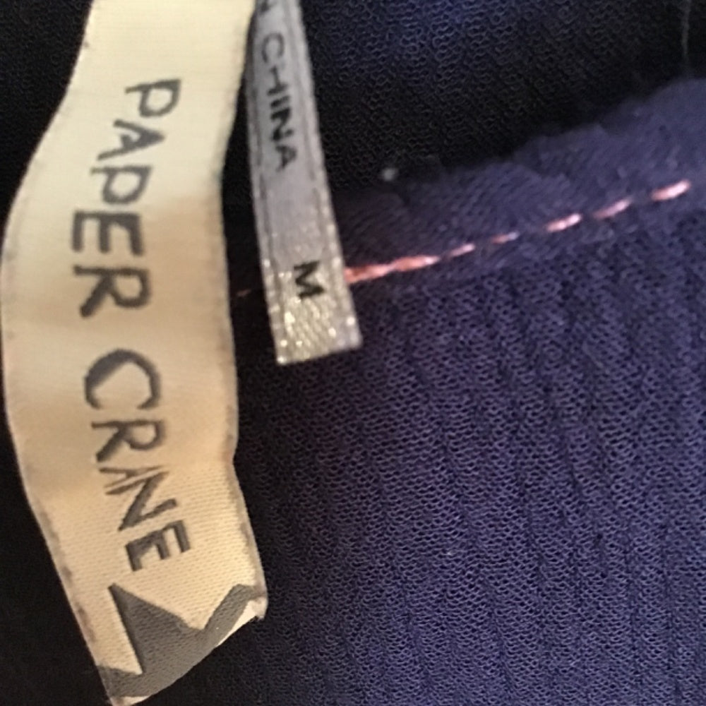 Paper Crane purple pink stitched accents Sz M