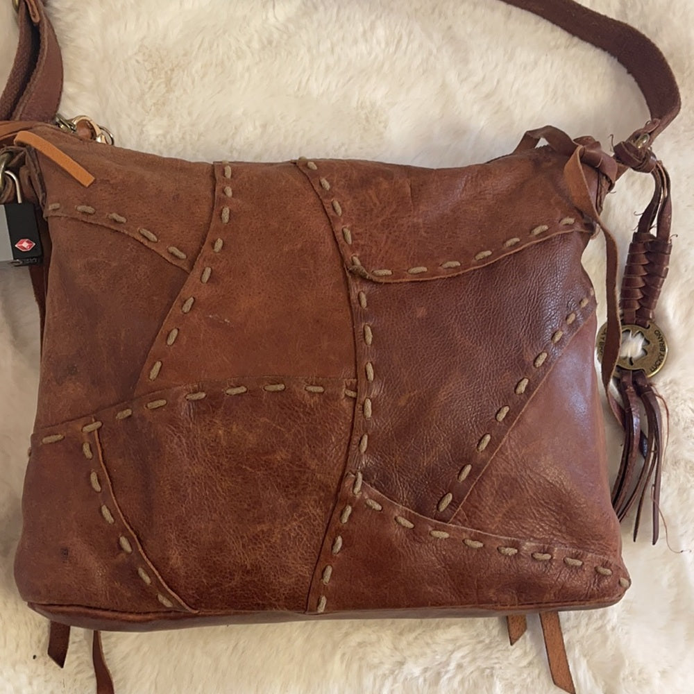 Lucky Brand Genuine leather patched RaRe should bag