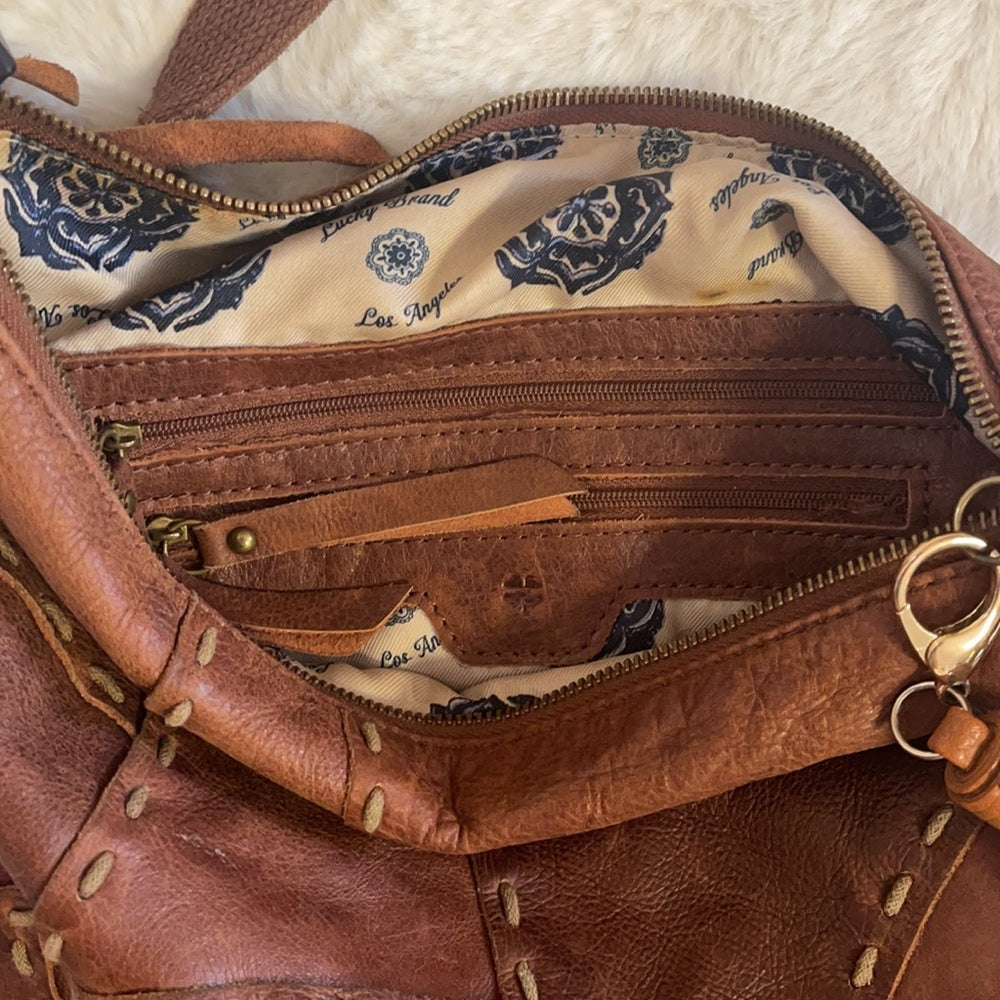 Lucky Brand Genuine leather patched RaRe should bag