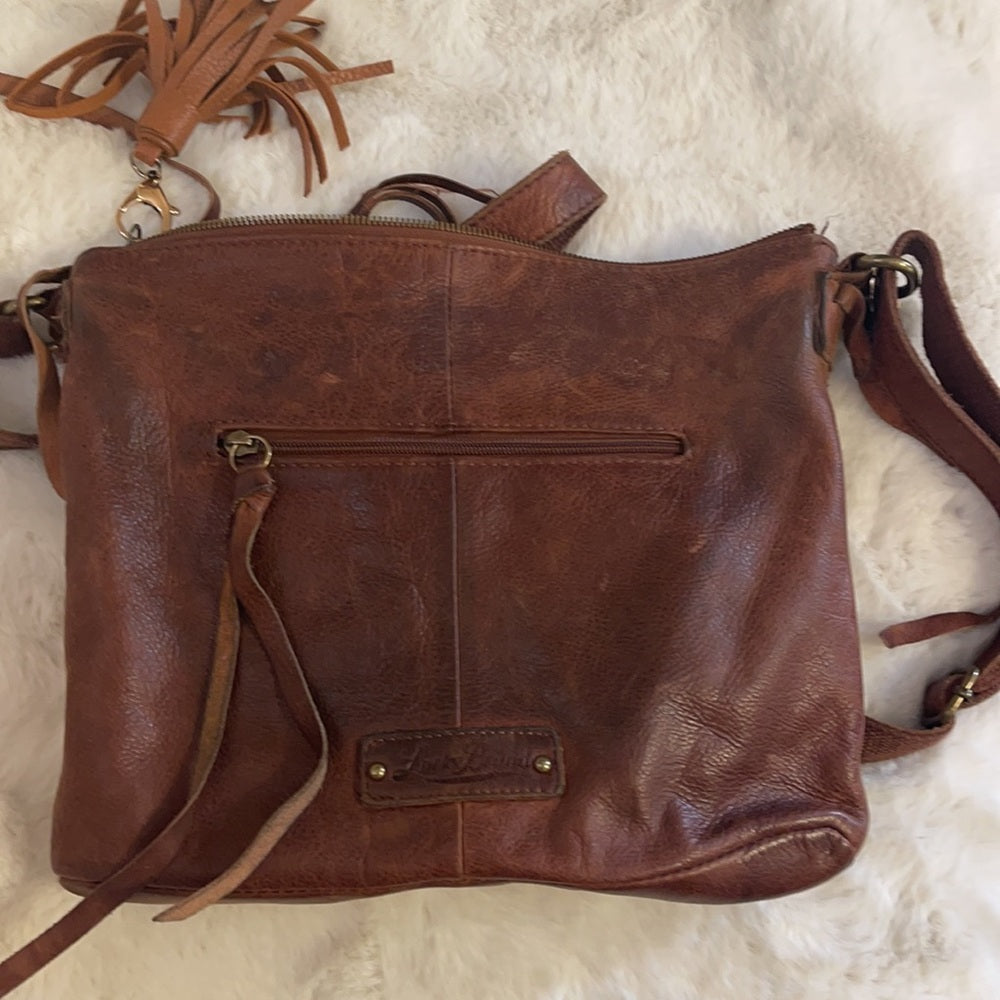 Lucky Brand Genuine leather patched RaRe should bag