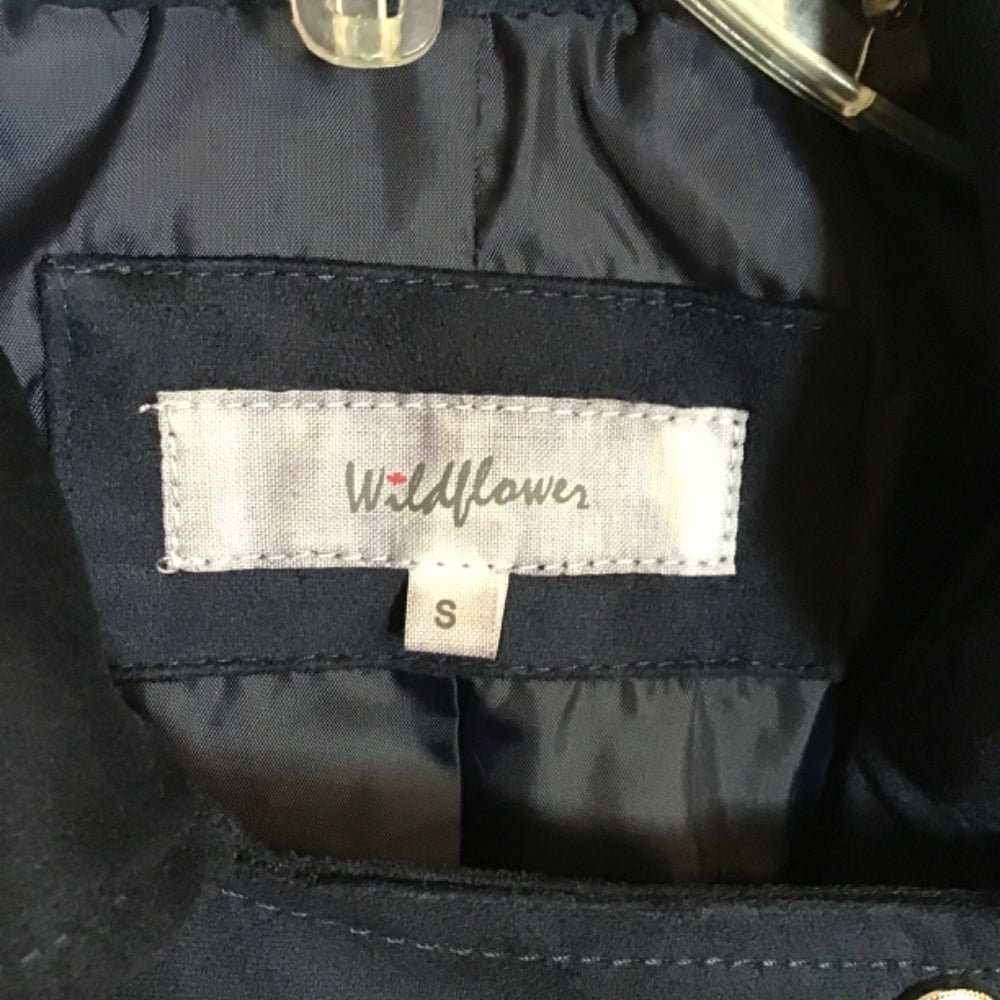 Wildflower dark blue suede zip up jacket Sz S