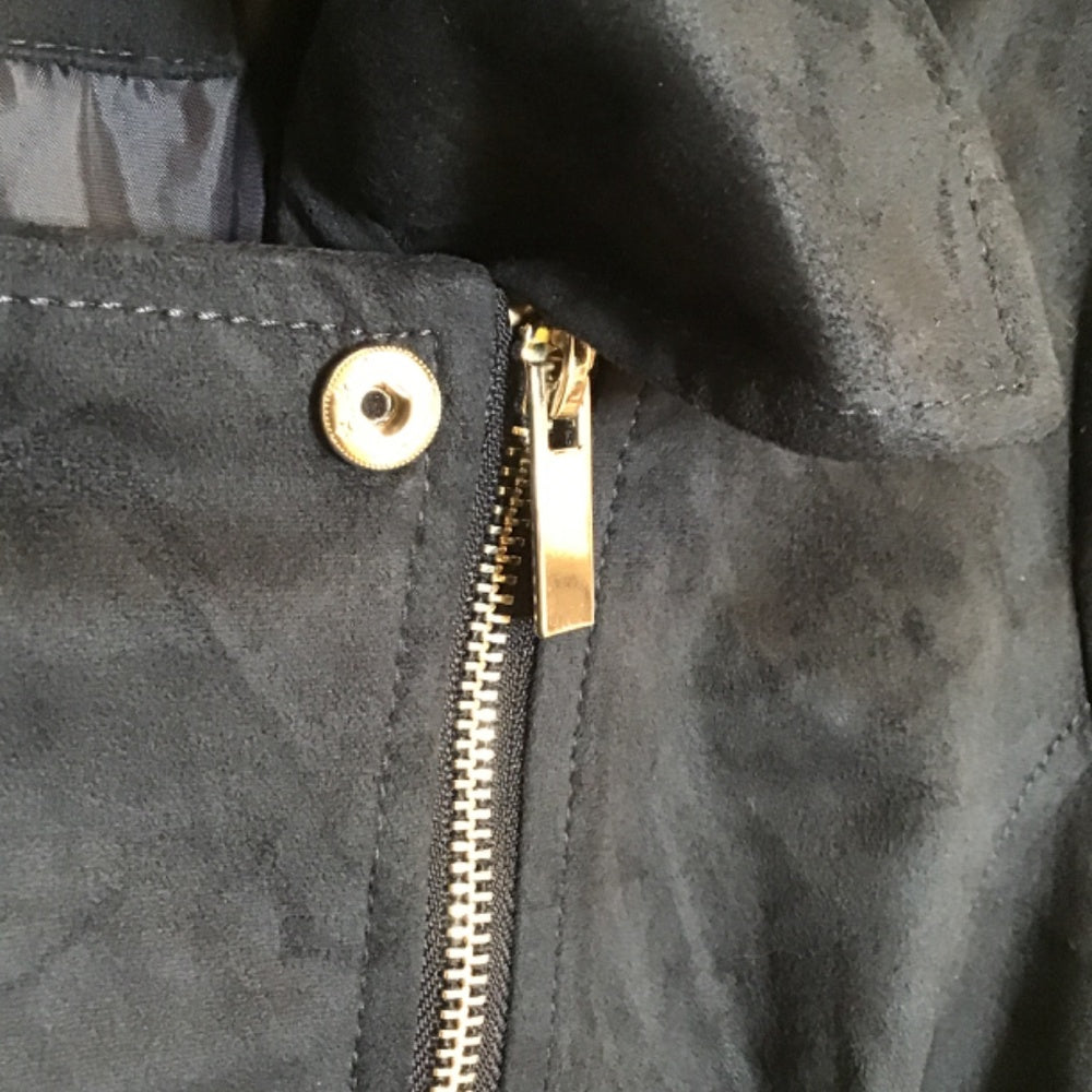 Wildflower dark blue suede zip up jacket Sz S