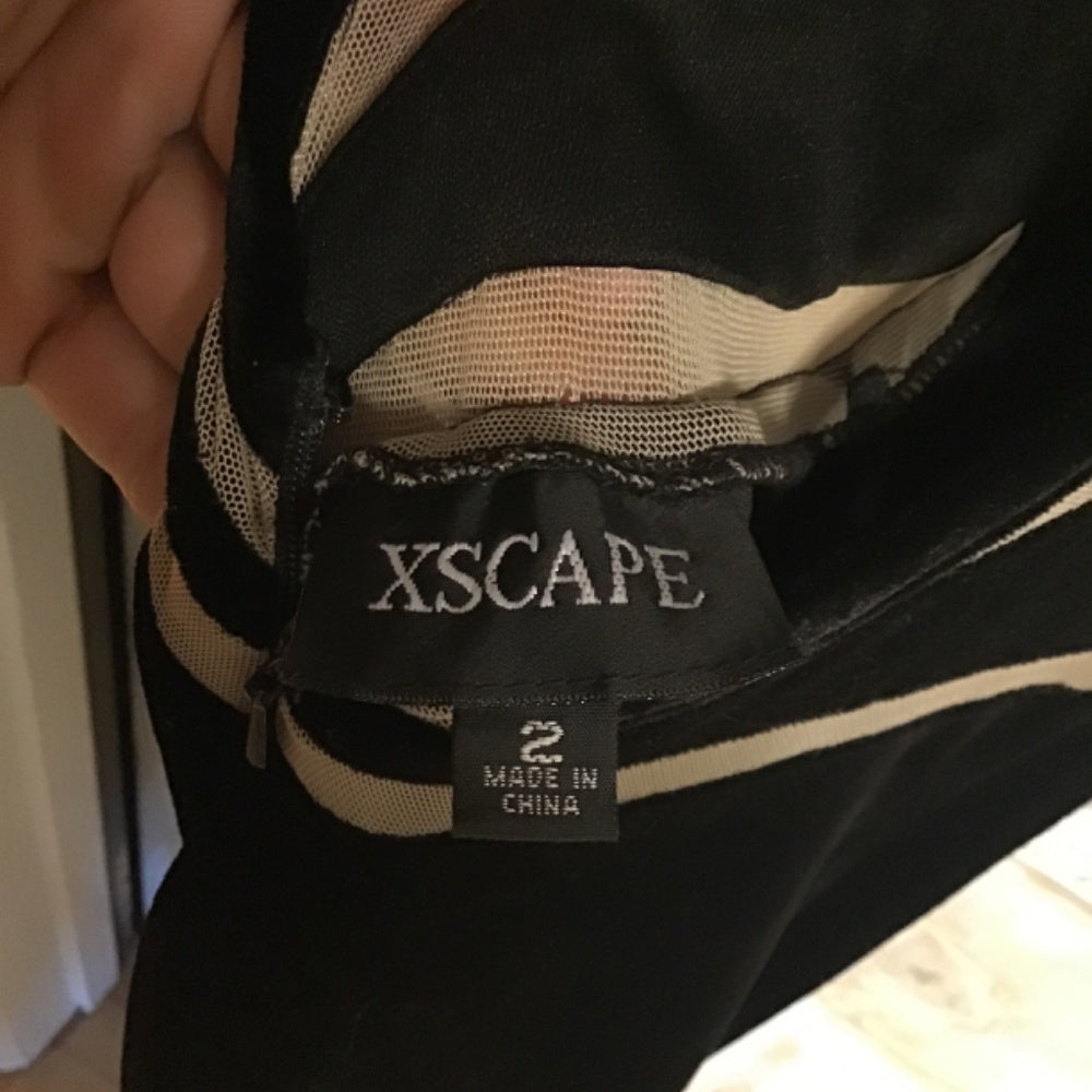 Prom velvet Xscape black dress size 2