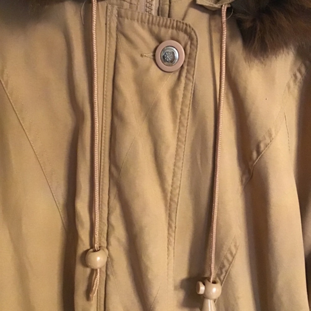 Vintage Jacqueline ferrar REAL Fox tail fur winter coat size Small