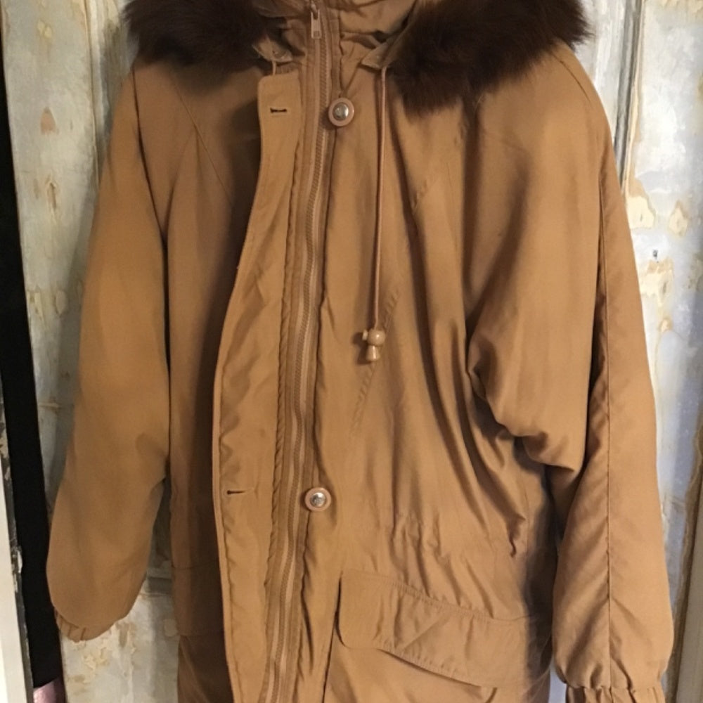 Vintage Jacqueline ferrar REAL Fox tail fur winter coat size Small
