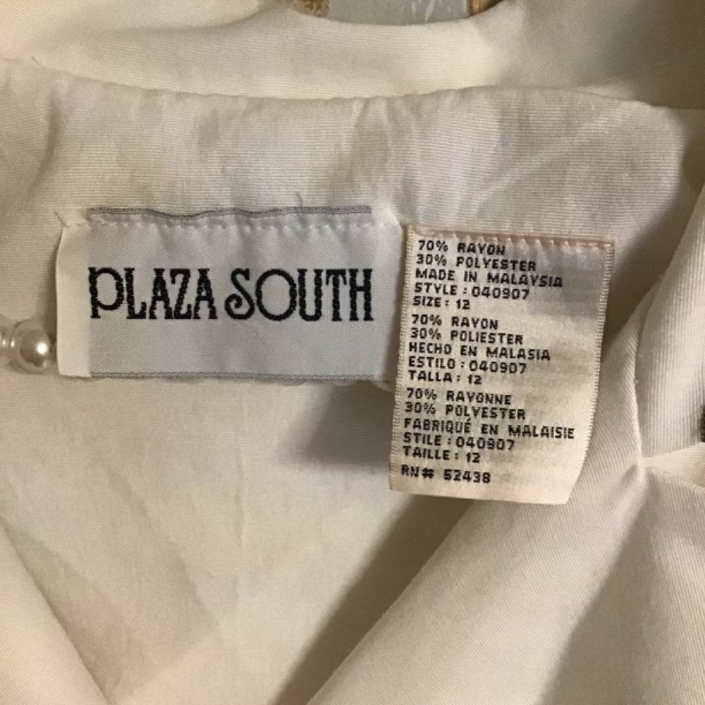 Plaza south white and gold blazer size 12