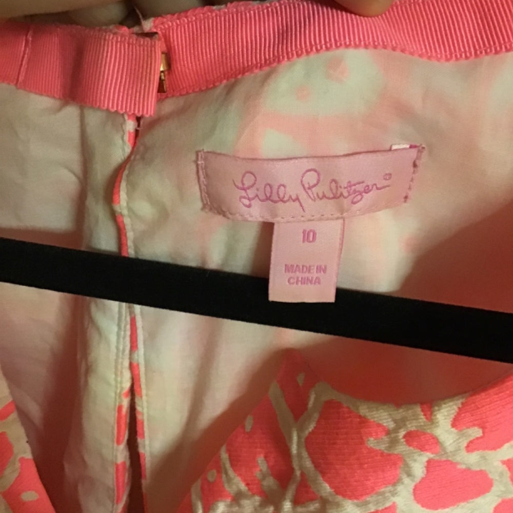 Lilly Pulitzer pink and white midi dress size 10
