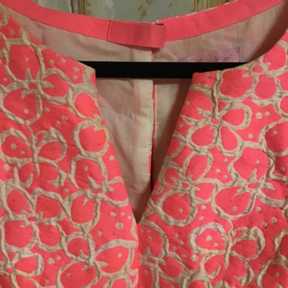 Lilly Pulitzer pink and white midi dress size 10