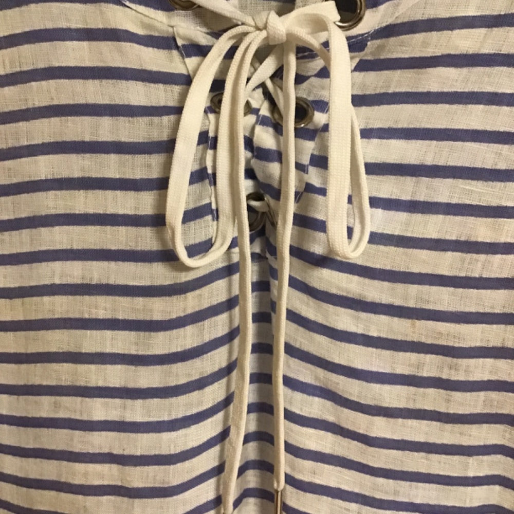 Alessia Pacino made in Italy dress size L blue and white