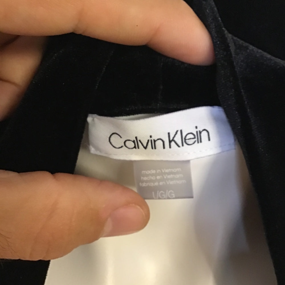 Calvin Klein chamois long sleeve black cardigan size L