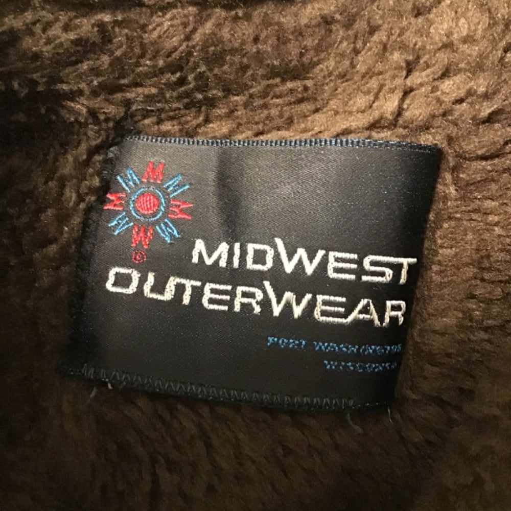 Vintage Midwest outerwear winter coat vegan fur belt and pockets