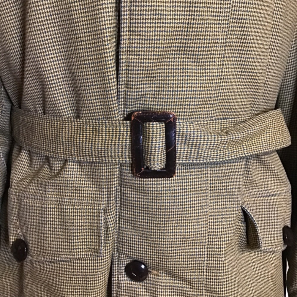 Vintage Midwest outerwear winter coat vegan fur belt and pockets