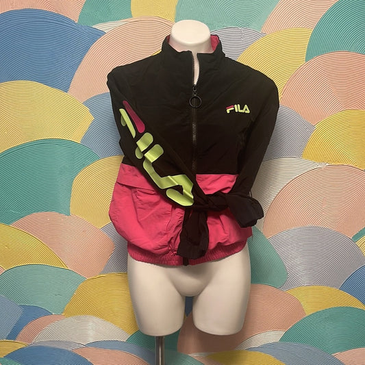 Fila Black & Pink Athletic Windbreaker New With Tags Perfect for Spring & Fall