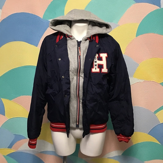 Navy Blue Tommy Hilfiger Vintage double lined jacket size M