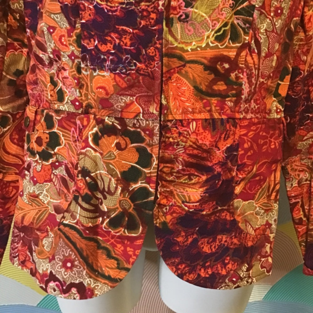 Cold water creek zip up floral jacket Sz L