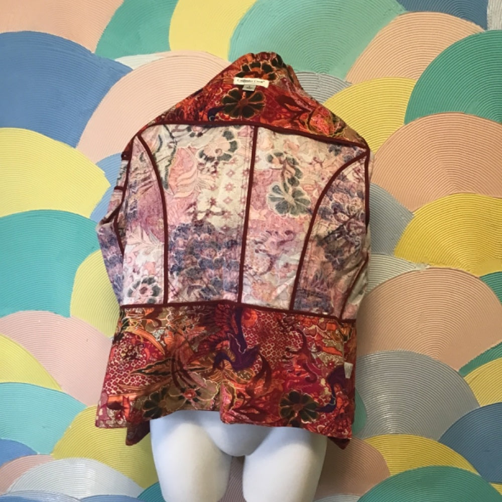 Cold water creek zip up floral jacket Sz L