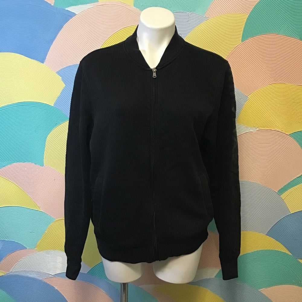 Micheal Kors black zip up crew neck Sz M