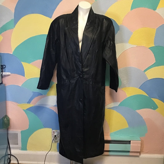 Winlit vintage Leather trench coat Sz L