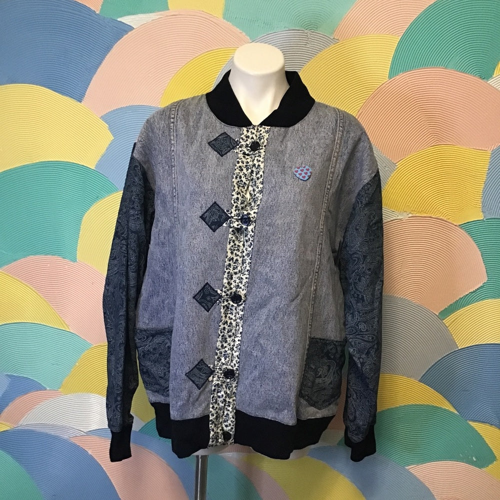 Handmade vintage denim jacket Sz L
