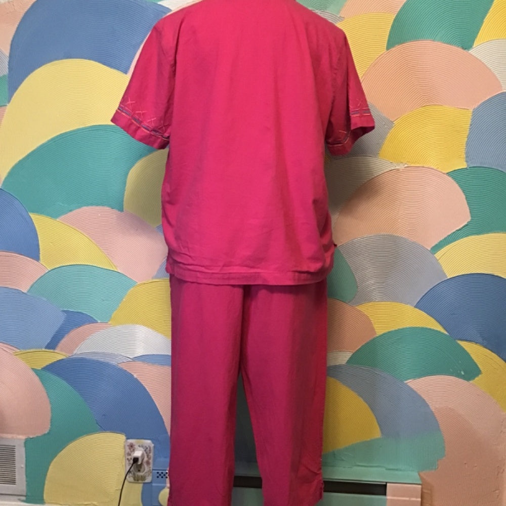 Jane Ashley pink matching two piece Sz L