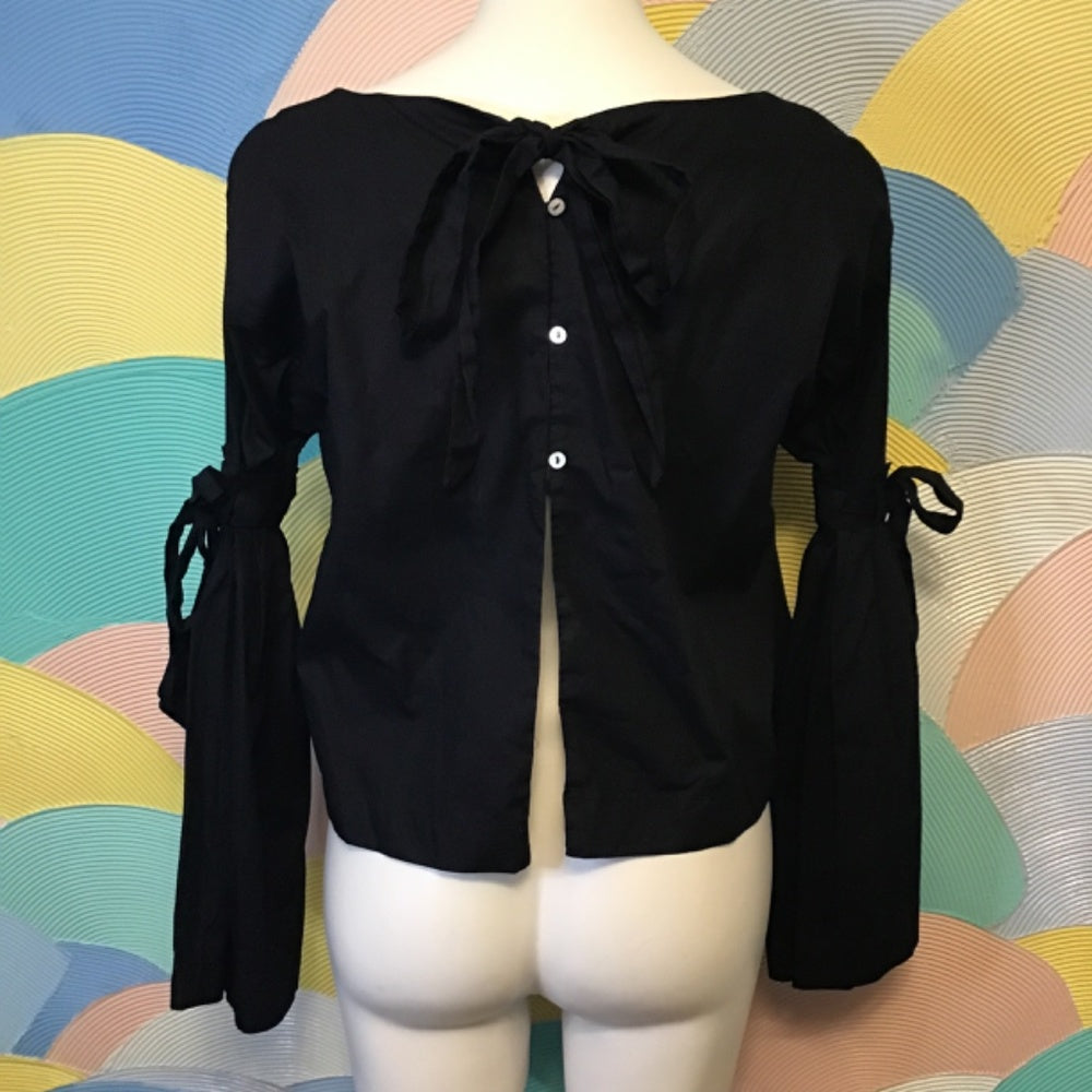Free people black long-sleeve shirt size M
