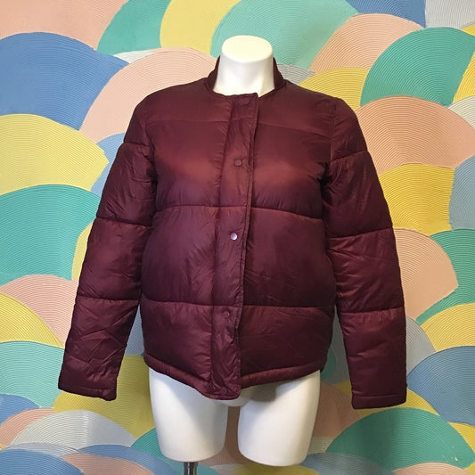 Silence + Noise seasonal maroon plush jacket sz s