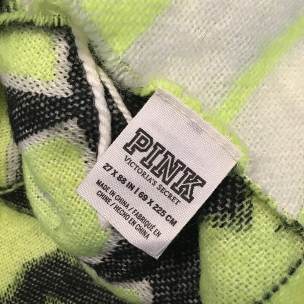 Pink Scarf neon yellow 27x88in