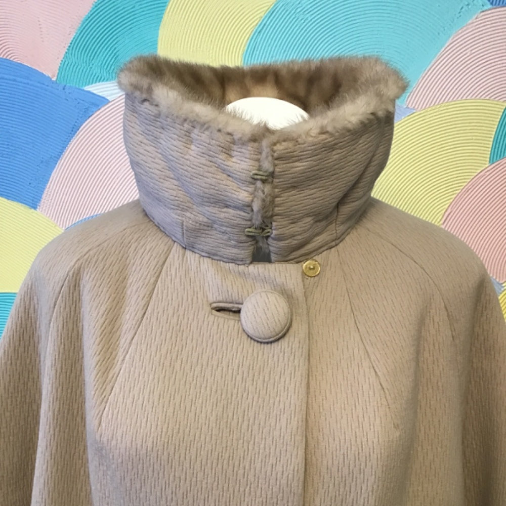 Mink vintage fur Frostmann 50s Coat mink leather on collar